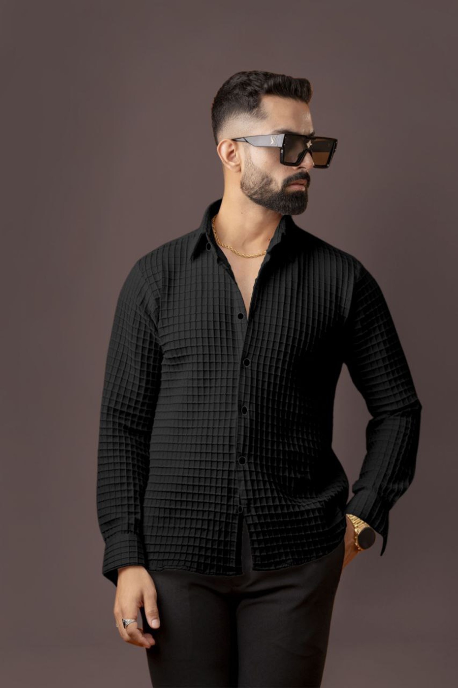 BLUECORP ENTERPRISE Men's Black Quilted...