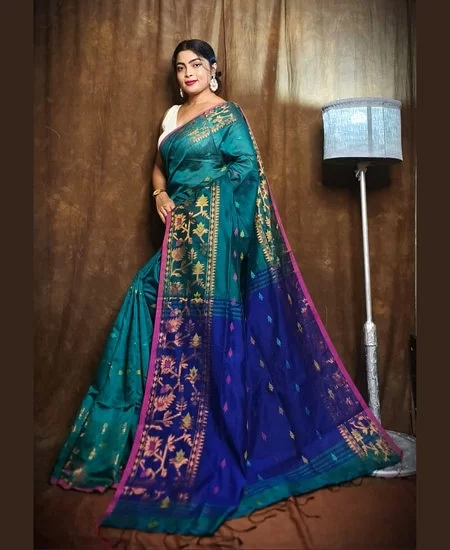 Handloom Cotton Silk Saree / Derpari Sty...