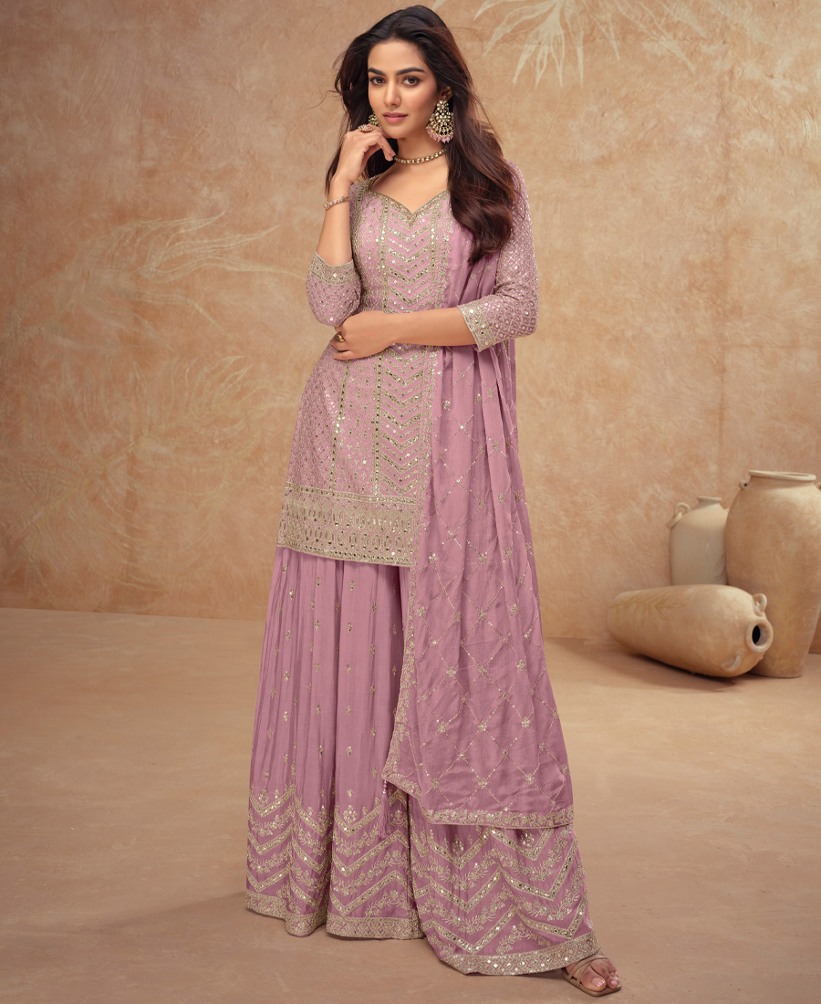 Designer Chinon Palazzo Set For Women Et...