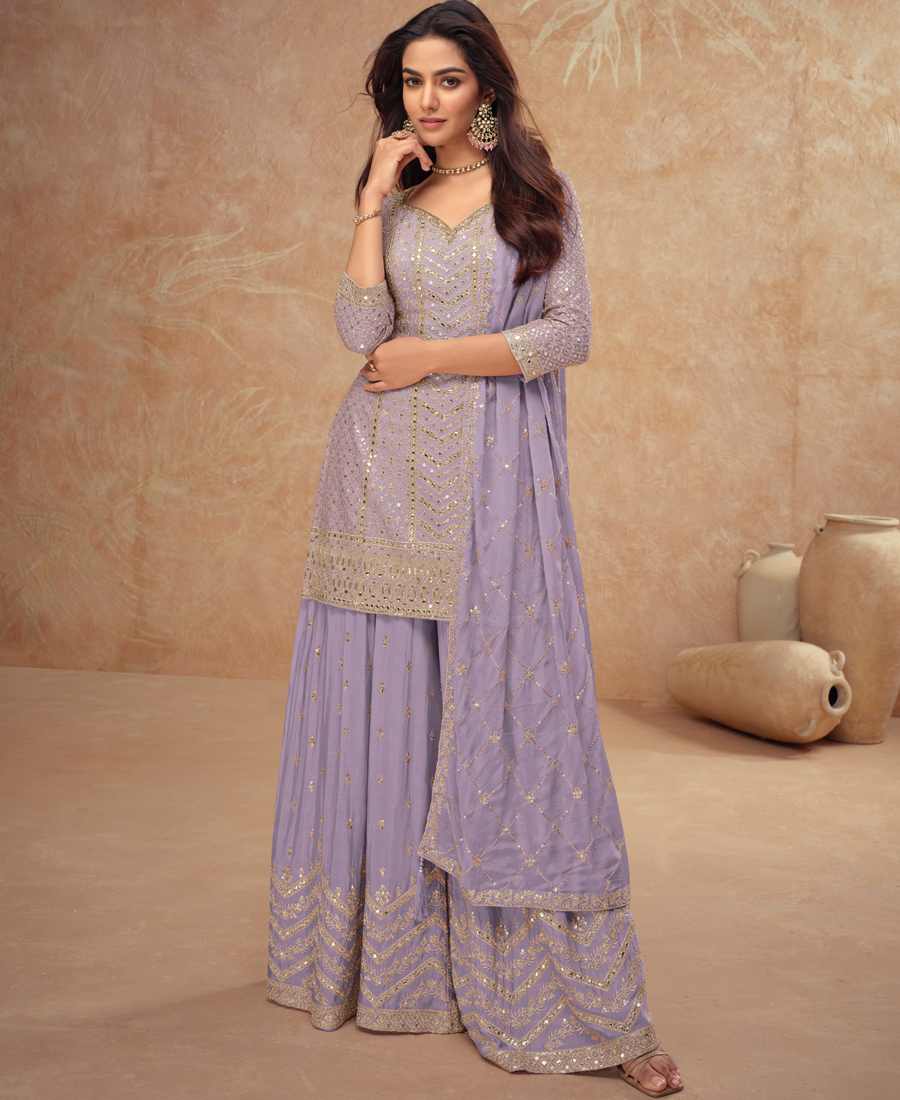Designer Chinon Palazzo Set For Women Et...