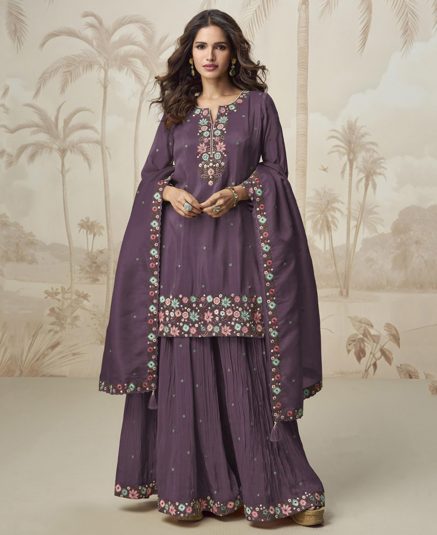Lilac Purple Simple And Sober Silk Shara...