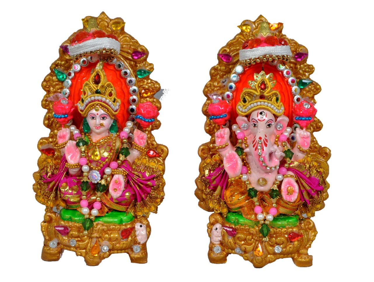 Lord Laxmi Ganesh Pair Murti Mitti Terra...