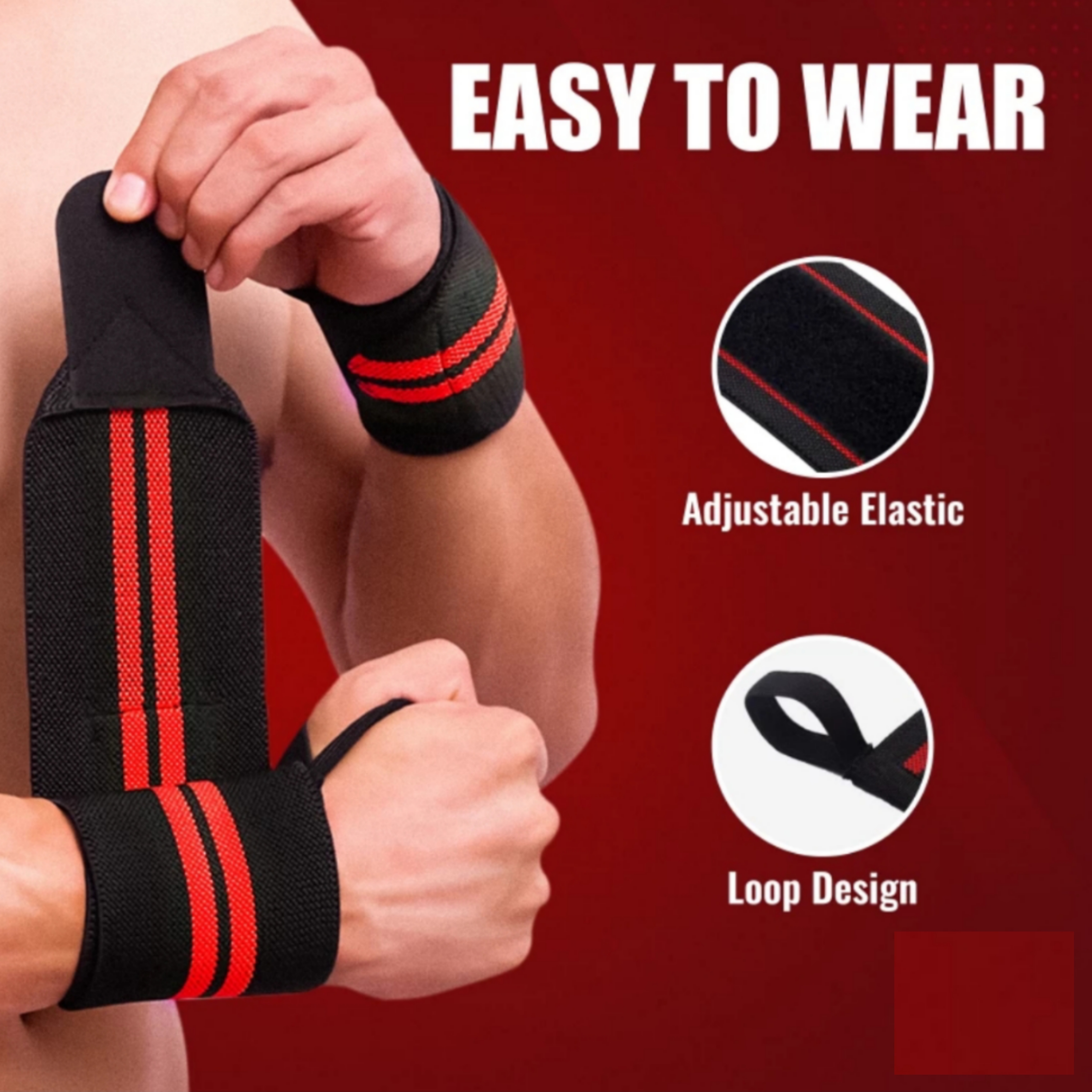 Gym Wrist Band for Support & Heavy Weigh...