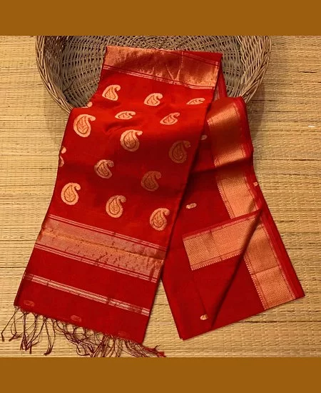 Handloom Maheshwari Saree – Soft Cotton...