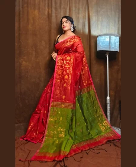 Handloom Cotton Silk Saree / Derpari Sty...