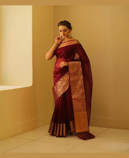 Women's Pure Organza Banarasi Silk Saree...