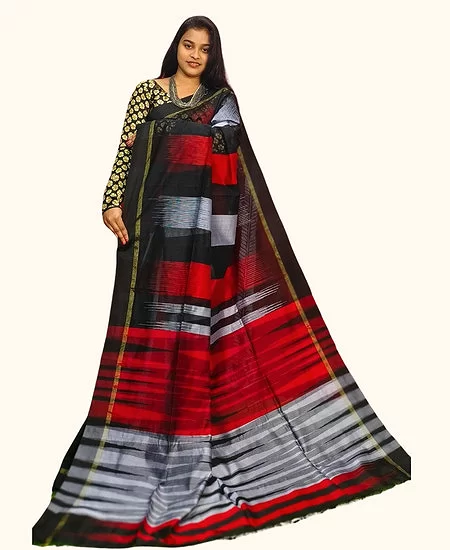 Handloom Cotton Silk Ikkat Saree – Timel...