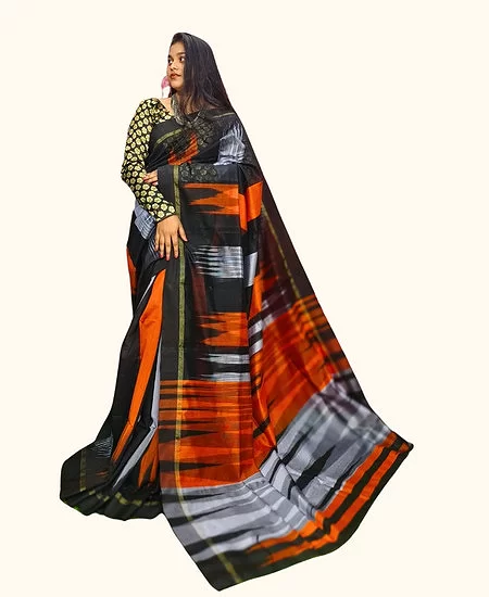 Handloom Cotton Silk Ikkat Saree – Timel...