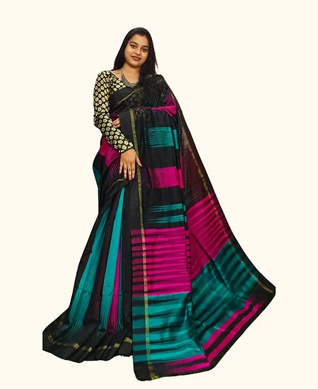 Handloom Cotton Silk Ikkat Saree – Timel...