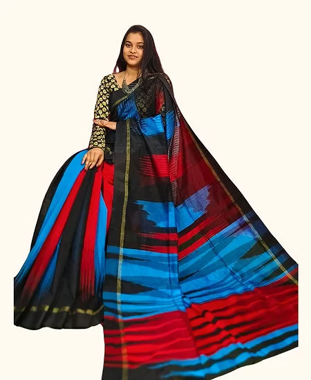 Handloom Cotton Silk Ikkat Saree – Timel...