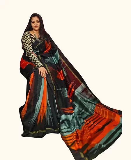 Handloom Cotton Silk Ikkat Saree – Timel...