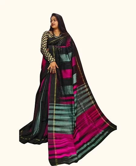 Handloom Cotton Silk Ikkat Saree – Timel...