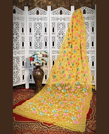 Resham Kota Embroidered Saree – Lightwei...