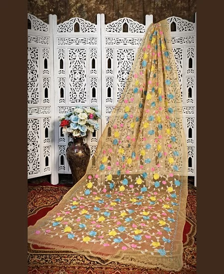 Resham Kota Embroidered Saree – Lightwei...