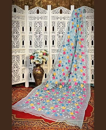 Resham Kota Embroidered Saree – Lightwei...