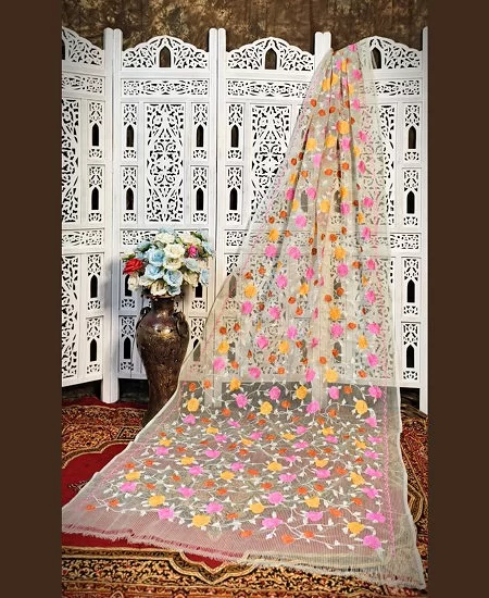 Resham Kota Embroidered Saree – Lightwei...