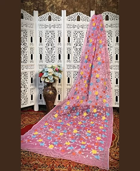 Resham Kota Embroidered Saree – Lightwei...
