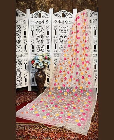Resham Kota Embroidered Saree – Lightwei...