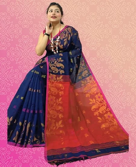 Cotton Silk Handloom Saree – Elegant Zar...
