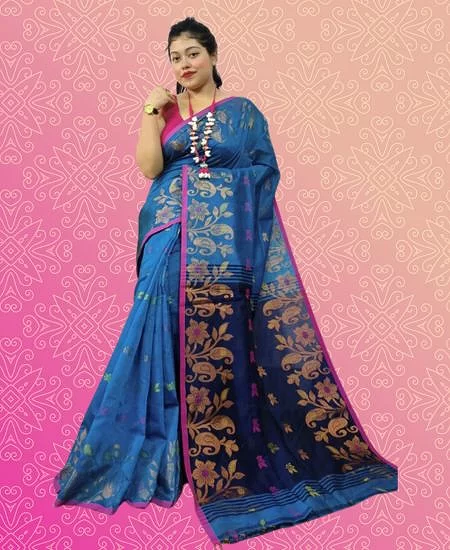 Cotton Silk Handloom Saree – Elegant Zar...