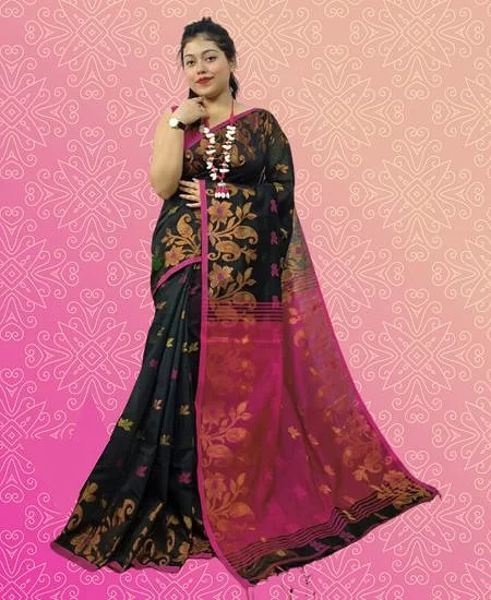 Cotton Silk Handloom Saree – Elegant Zar...
