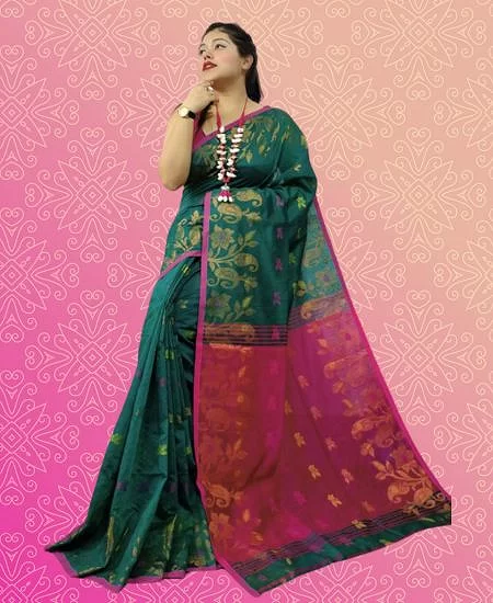 Cotton Silk Handloom Saree – Elegant Zar...