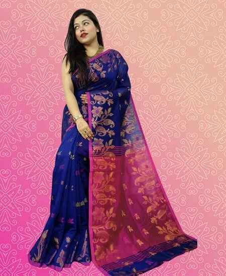 Cotton Silk Handloom Saree – Elegant Zar...