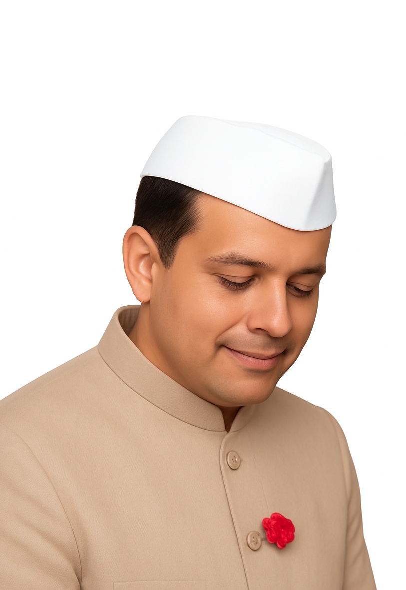 White Ghandi Neharu caps for men and wom...