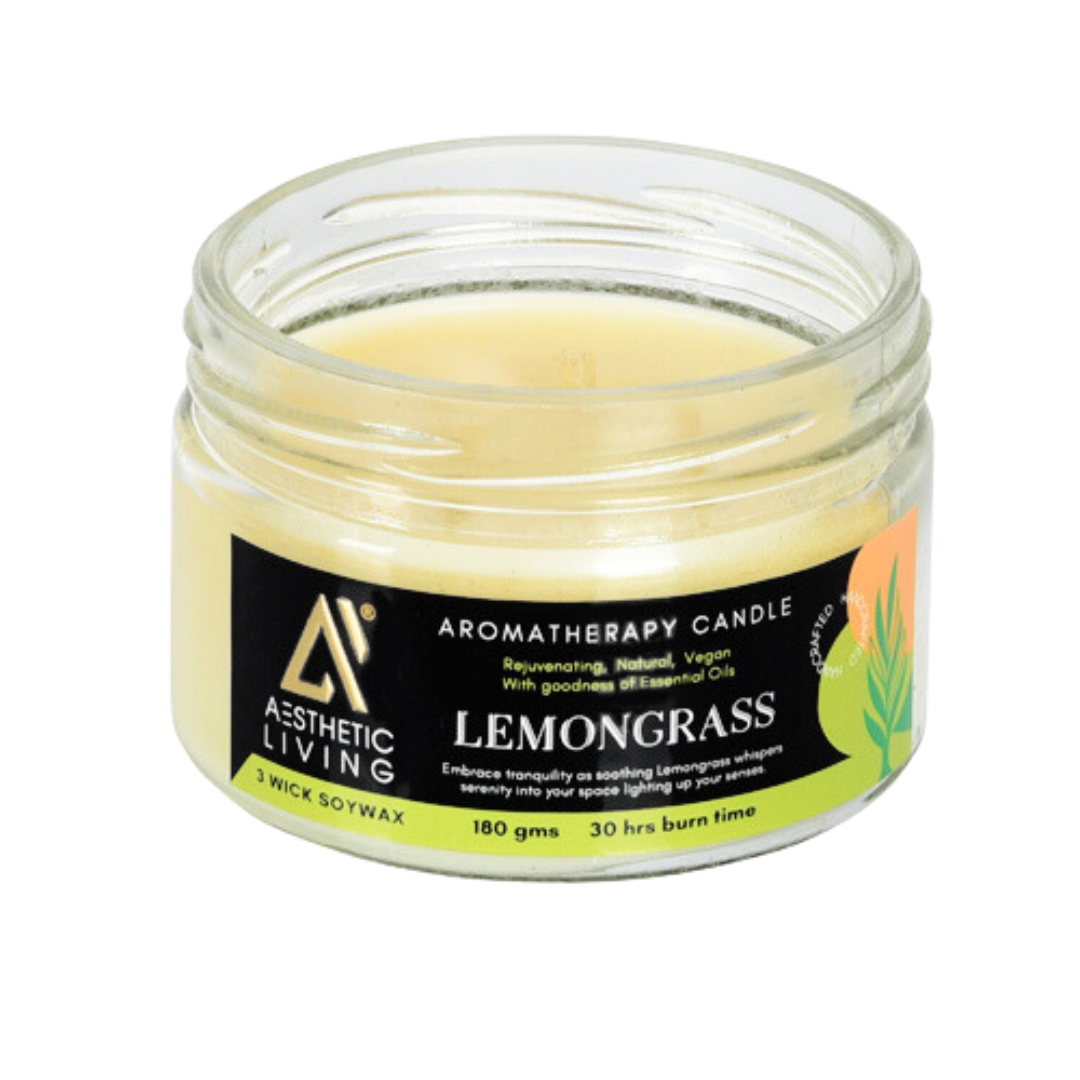 3- wick Lemongrass Candle- 180g