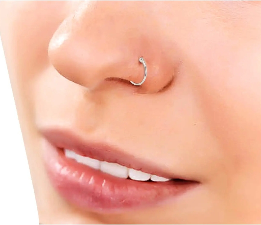 GIRLS Nose BOLL RING DOUBLE Diamond Nose...
