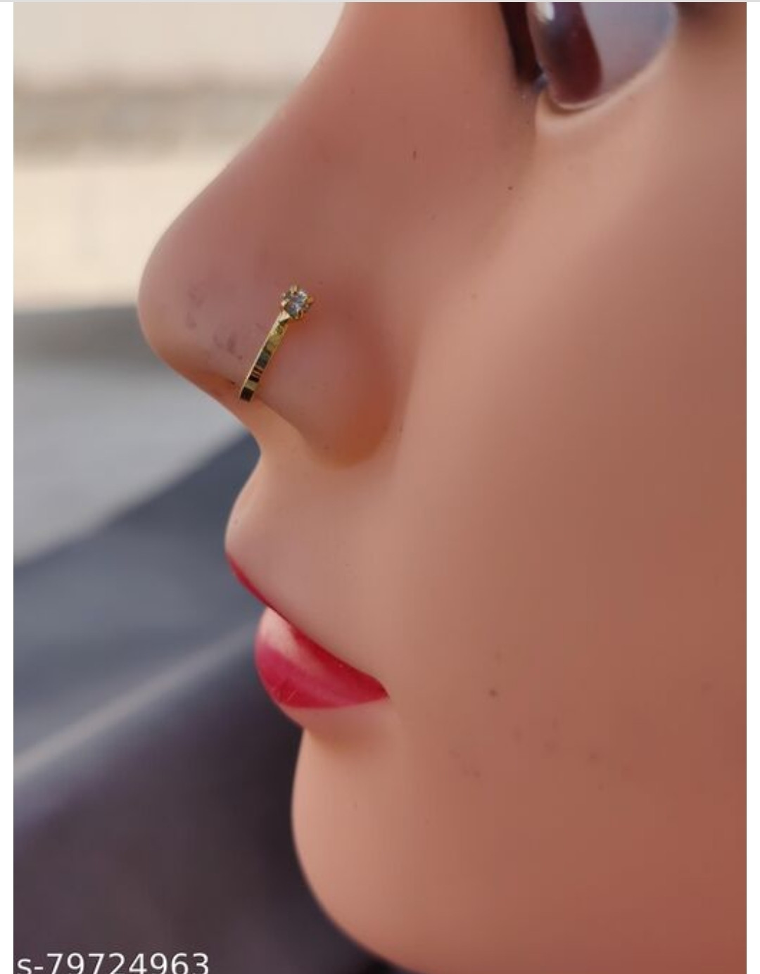 Beautiful Gold Plated Nose Stud Long 1 n...