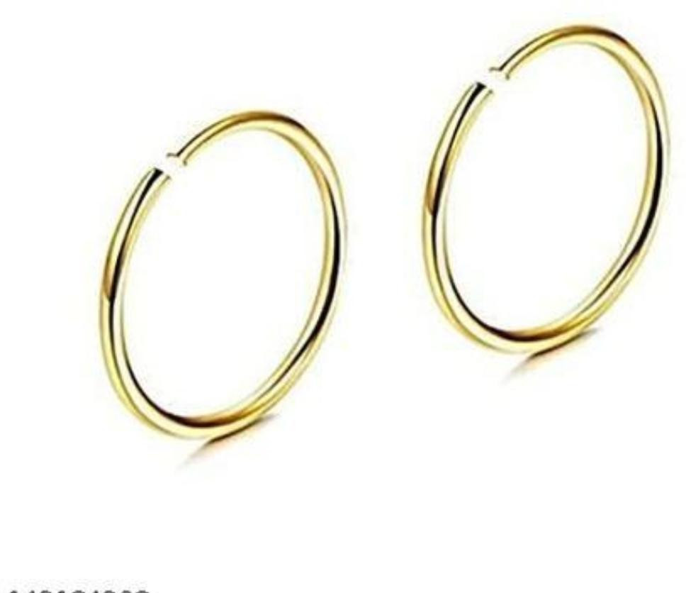 GIRLS Nose RING GOLD HEAVY DOUBLE Diamon...