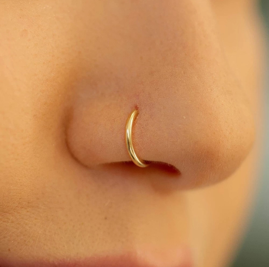 Moonbeam Diamond Nose Ring Single Diamon...