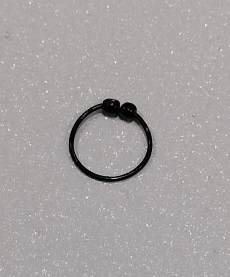 BLACK NOSE RING BOLL Rhodium Plated Bras...