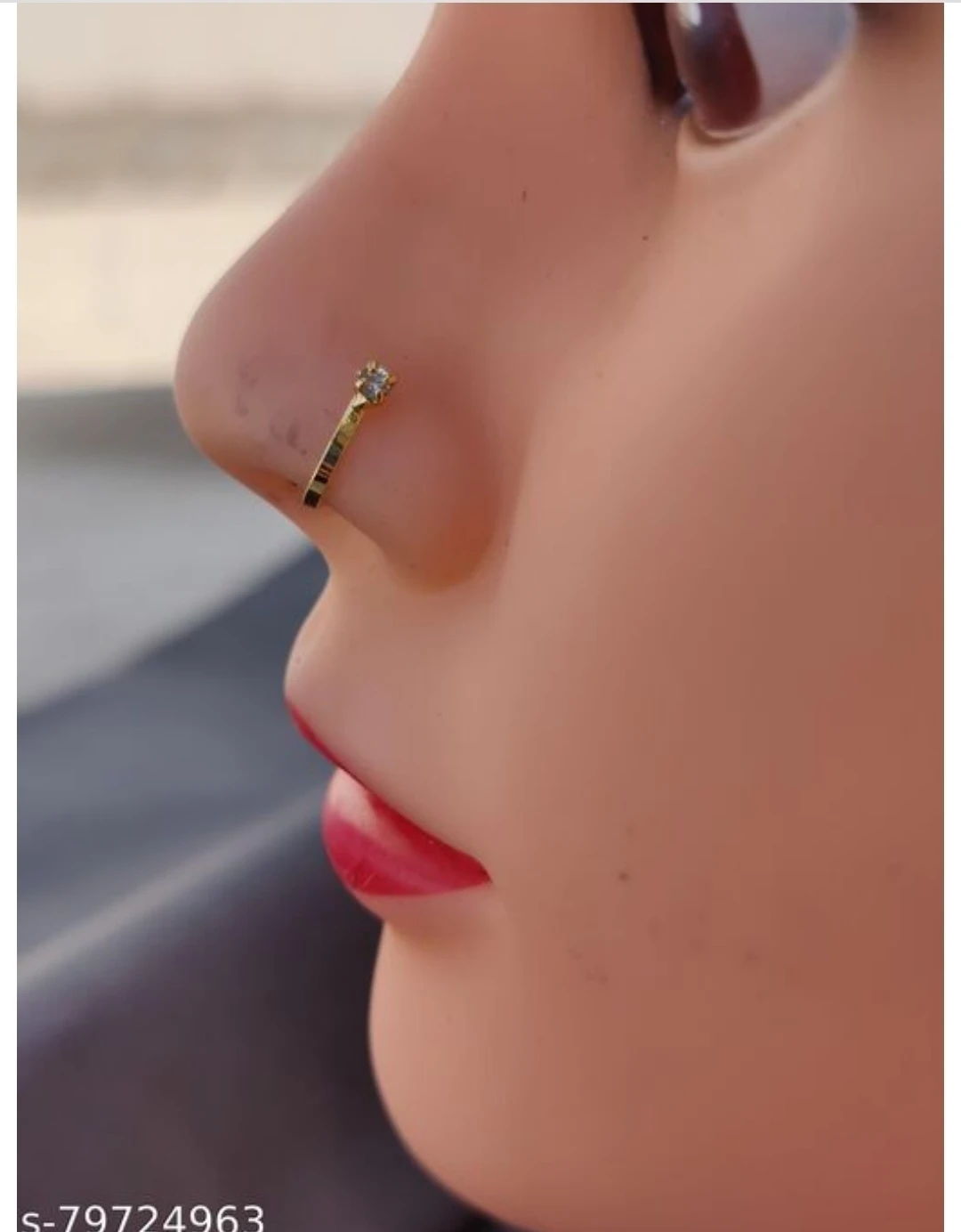 Beautiful Gold Plated Nose Stud Long 1 n...