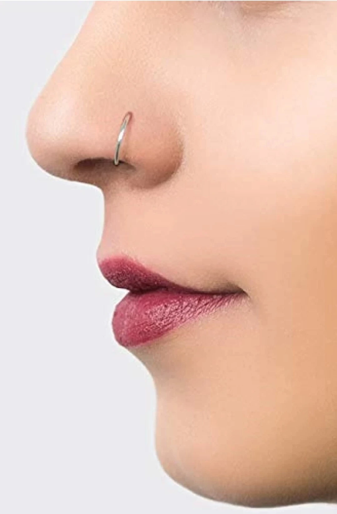 GIRLS Nose RING SILVER DOUBLE Diamond No...