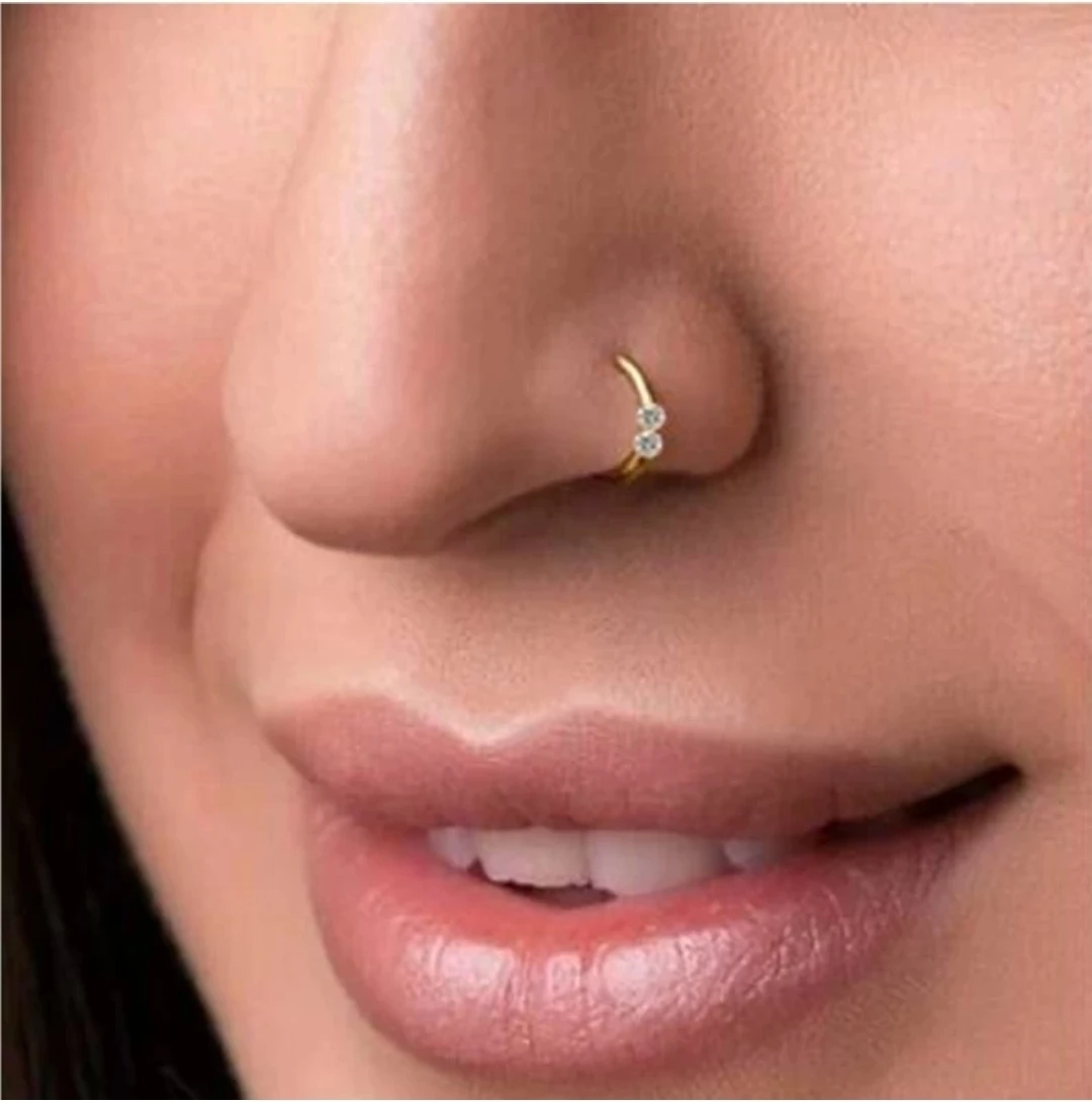 Beautiful Gold Plated Nose RING GOLD DOU...