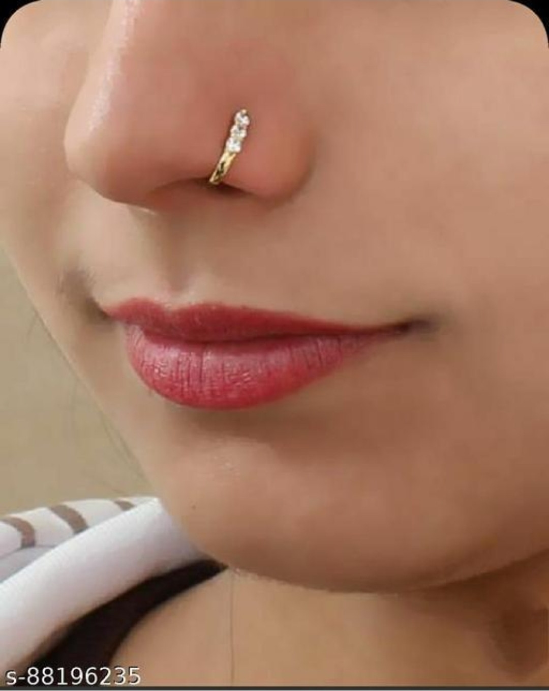 Beautiful Gold Plated Nose Pin U Shape F...