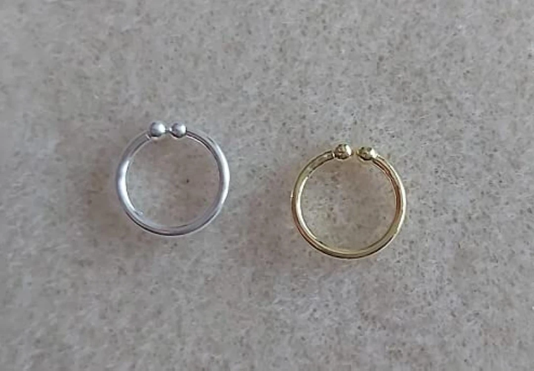 GIRLS Nose RING BOLL DOUBLE Diamond Nose...