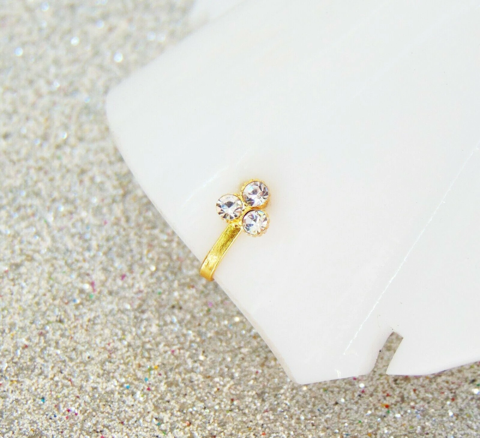 Gold U-Shape Nose Stud with Nuggets – Tr...