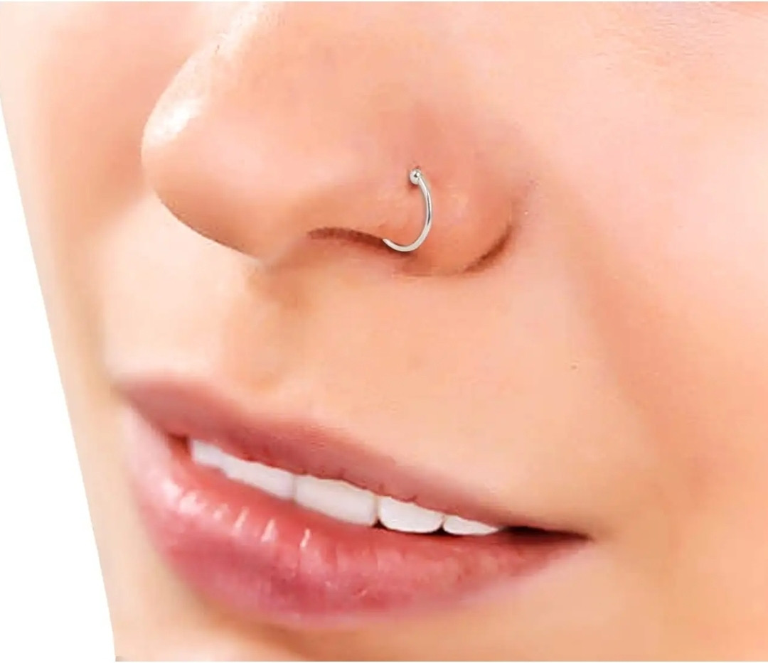 GIRLS Nose BOLL RING DOUBLE Diamond Nose...