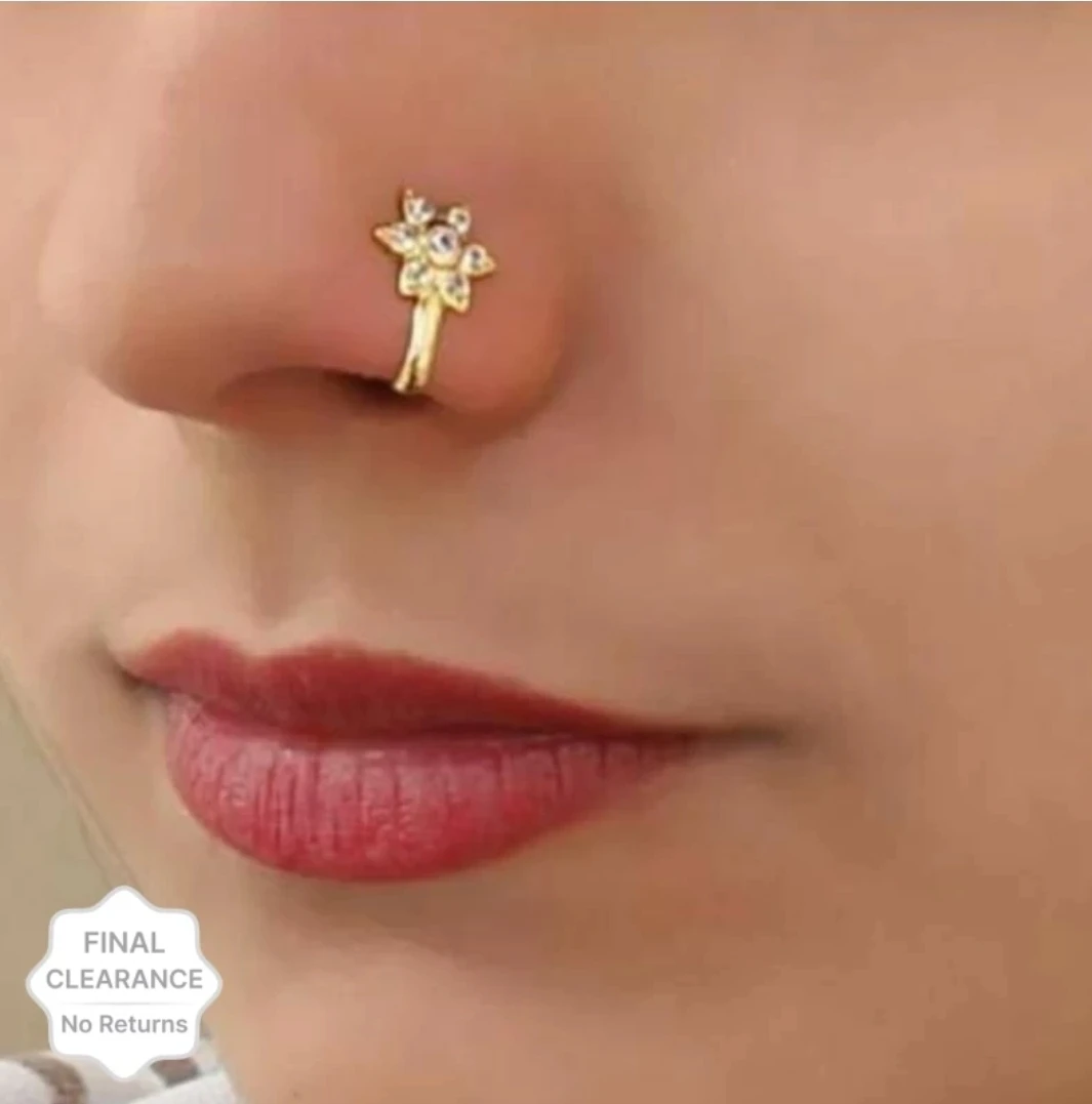 Beautiful Gold Plated Nose Pin U Shape 7...