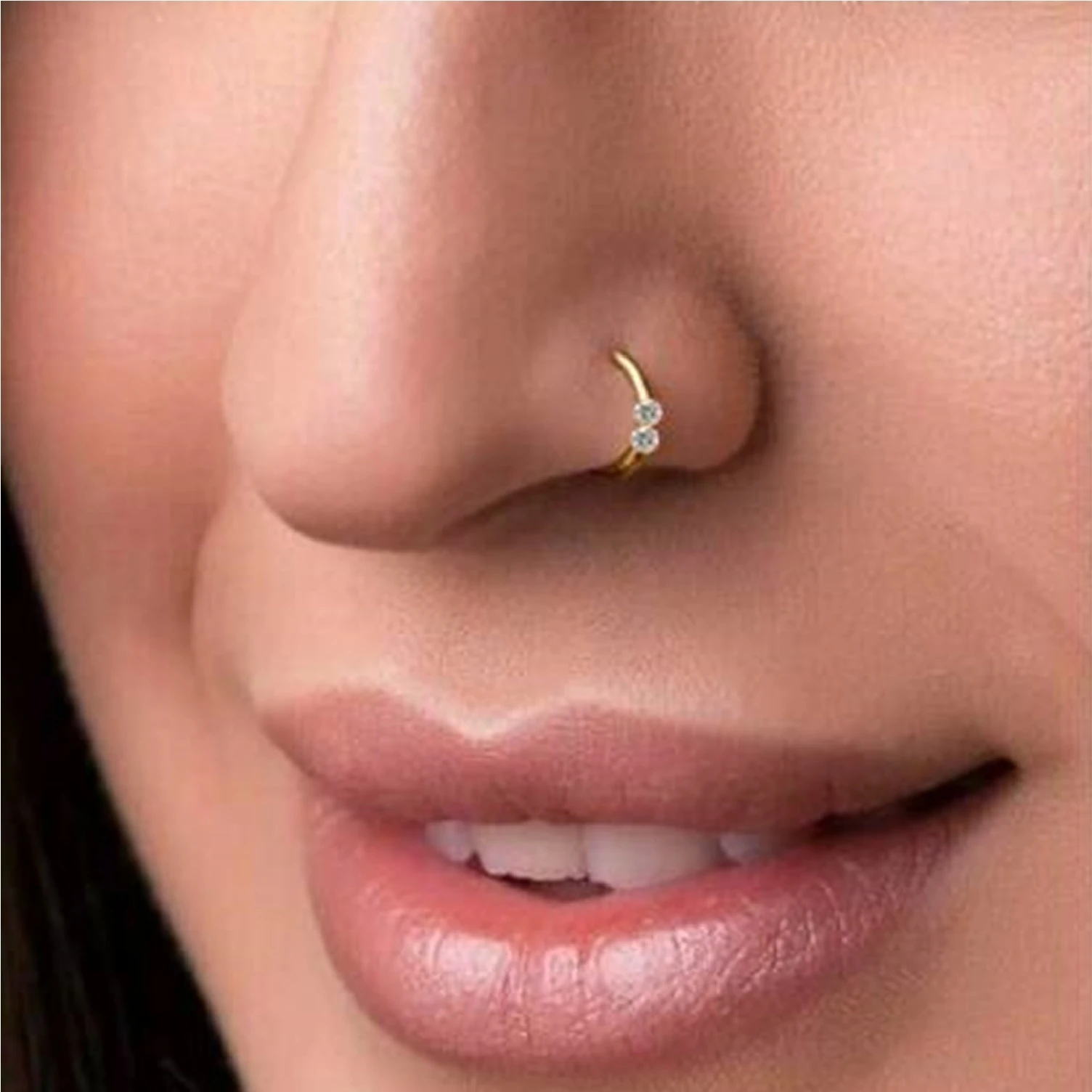Double Nugget Nose Ring – Classic