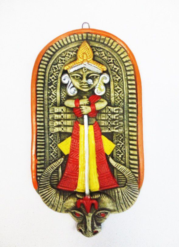 Handicrafts Clay Wall Hanging Durga Maa...