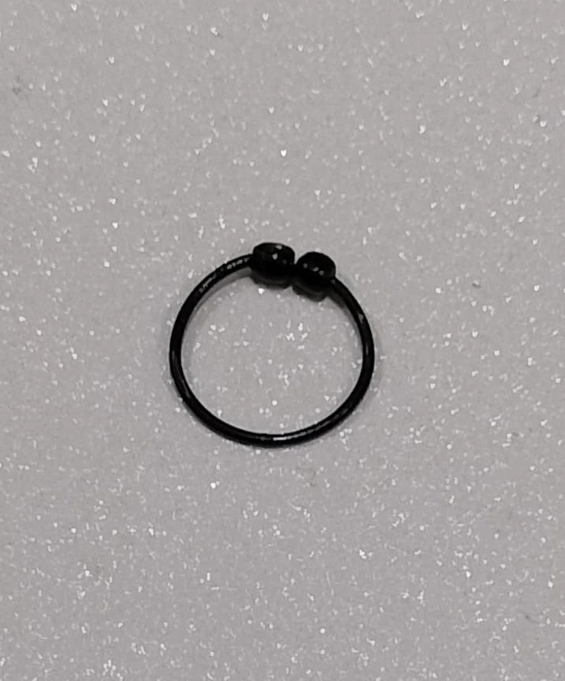 BLACK NOSE RING BOLL Rhodium Plated Bras...
