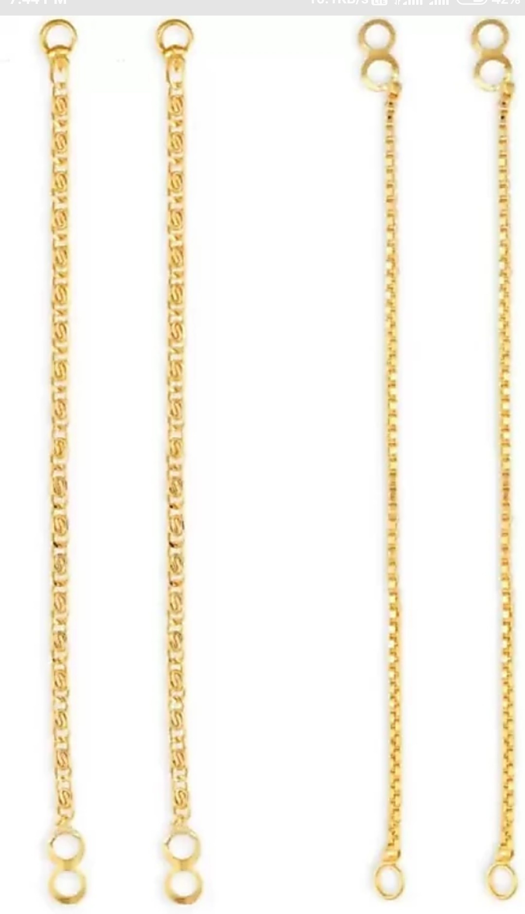 2 PCS COMBO gold Plated Kanchain Ear cha...