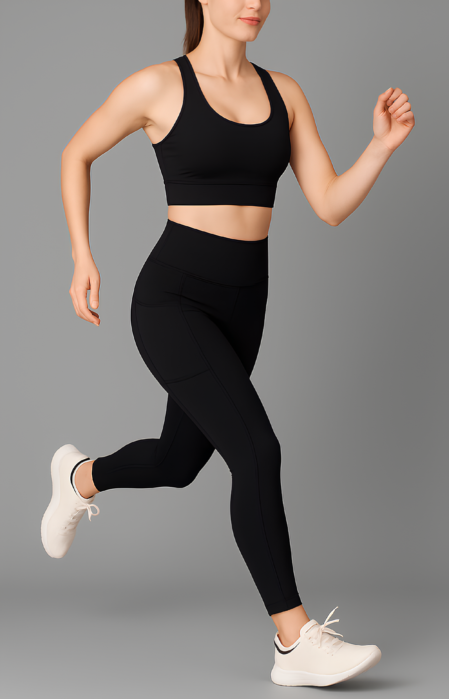 Sports Leggings 4-Way Stretch Fabric Bre...