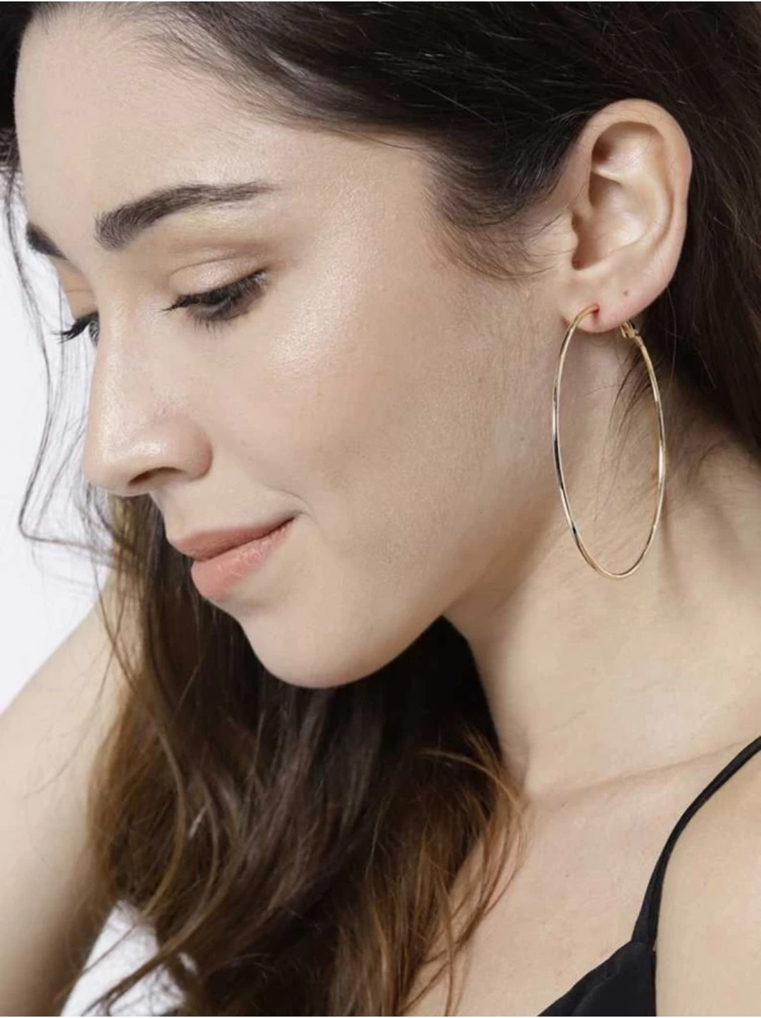 GOLDEN Gol Hoop Earrings Big Size Alloy...