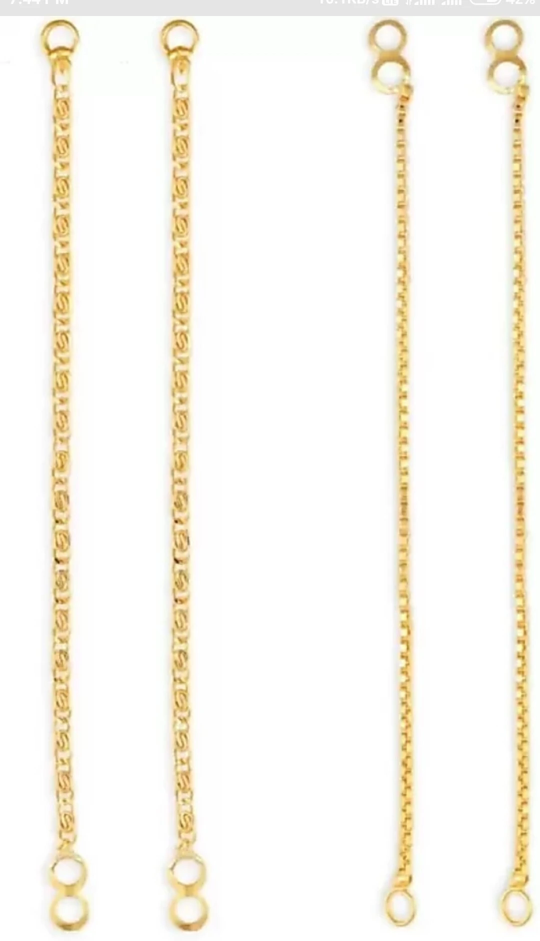 2 PCS COMBO gold Plated Kanchain Ear cha...