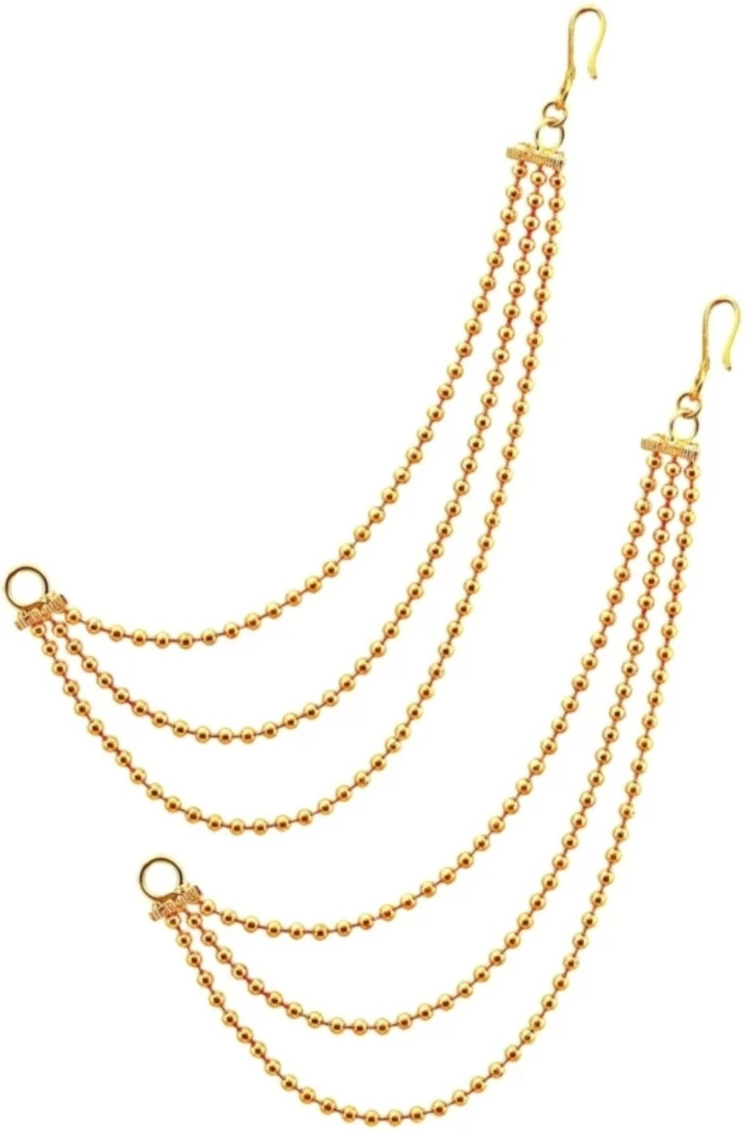 KNOTI 3 LADI Bahubali Golden Jhumka Ear...